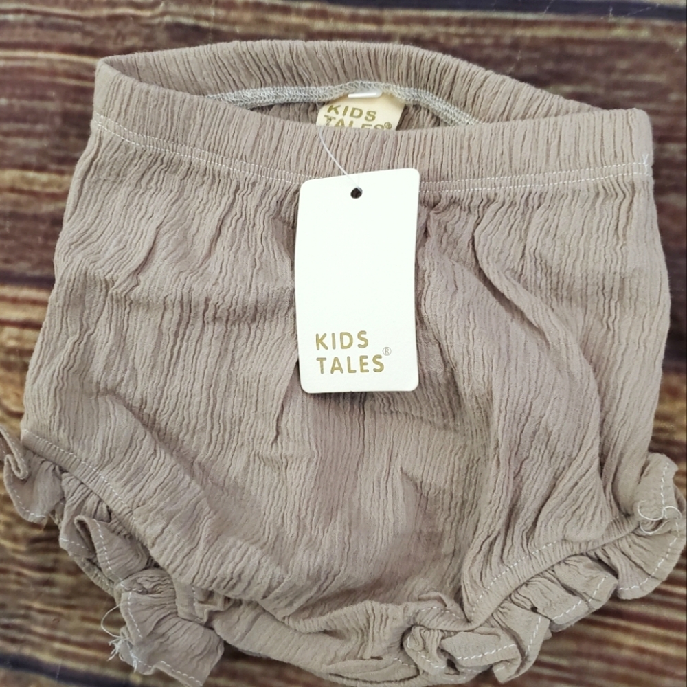 Kids Tales beige ruffled bloomers size 12m / 24m NWT